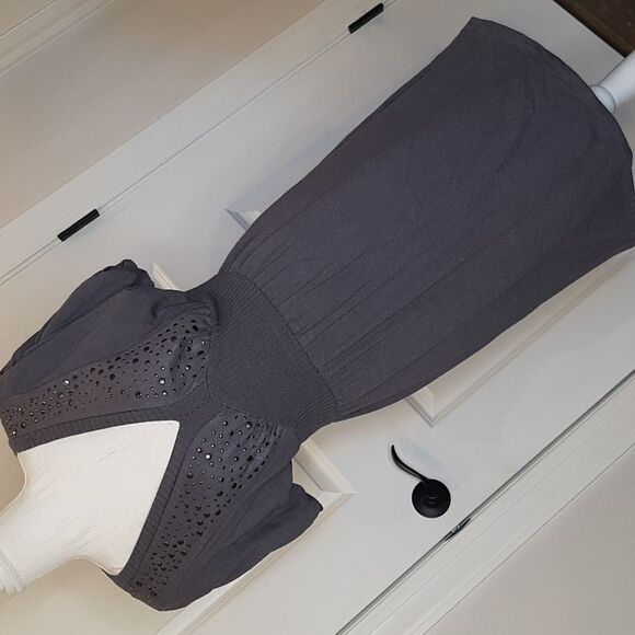 Dots Gray Midi Dress - Picture 1 of 9
